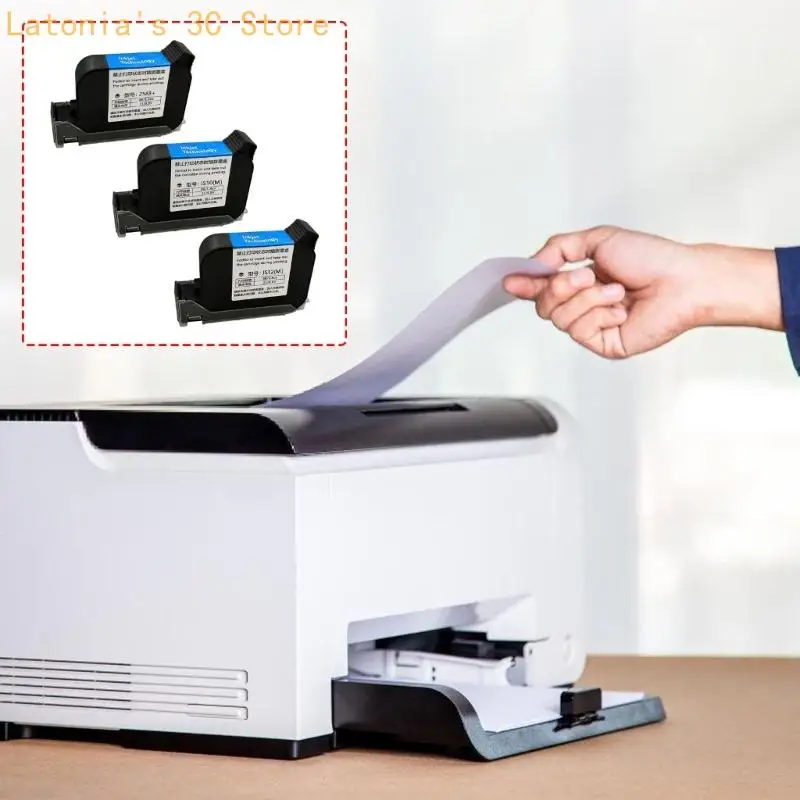 Industrial Marking Black Refill for Unencrypted Coding Printers, Quick-Dry Use on Plastic Metal and Glass Lines X3UB