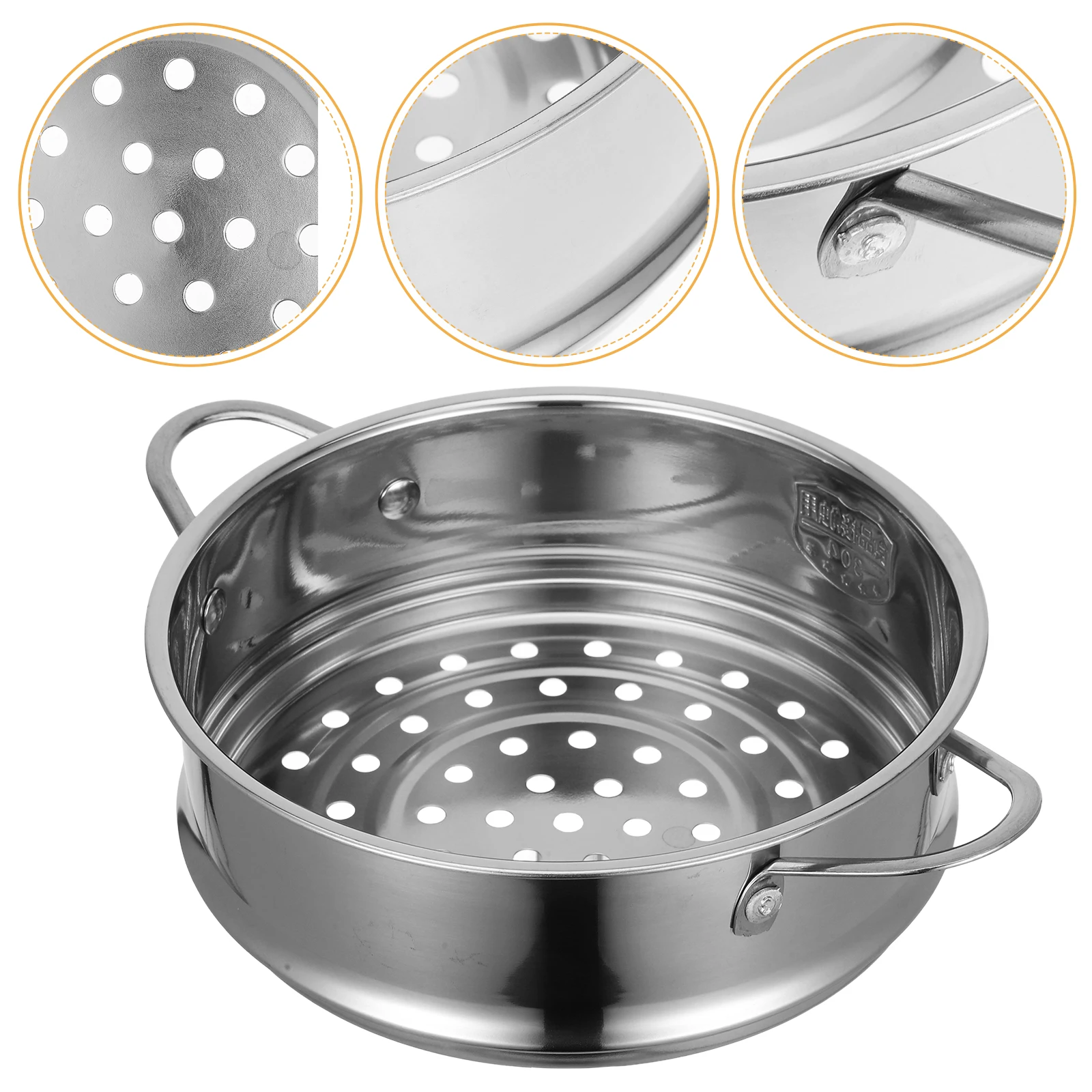 

Stainless Steel Steamer Vegetable Rack Cooking Utensils Multi Function Basket Kitchen Tool Round Holes Even Heating Steam