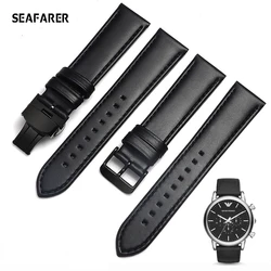 For Armani Ar1692 1694 1732 1733 1737 1809 Genuine Leather Watch Strap Waterproof Sweat-Proof Watch Band Accessories 20mm 22mm