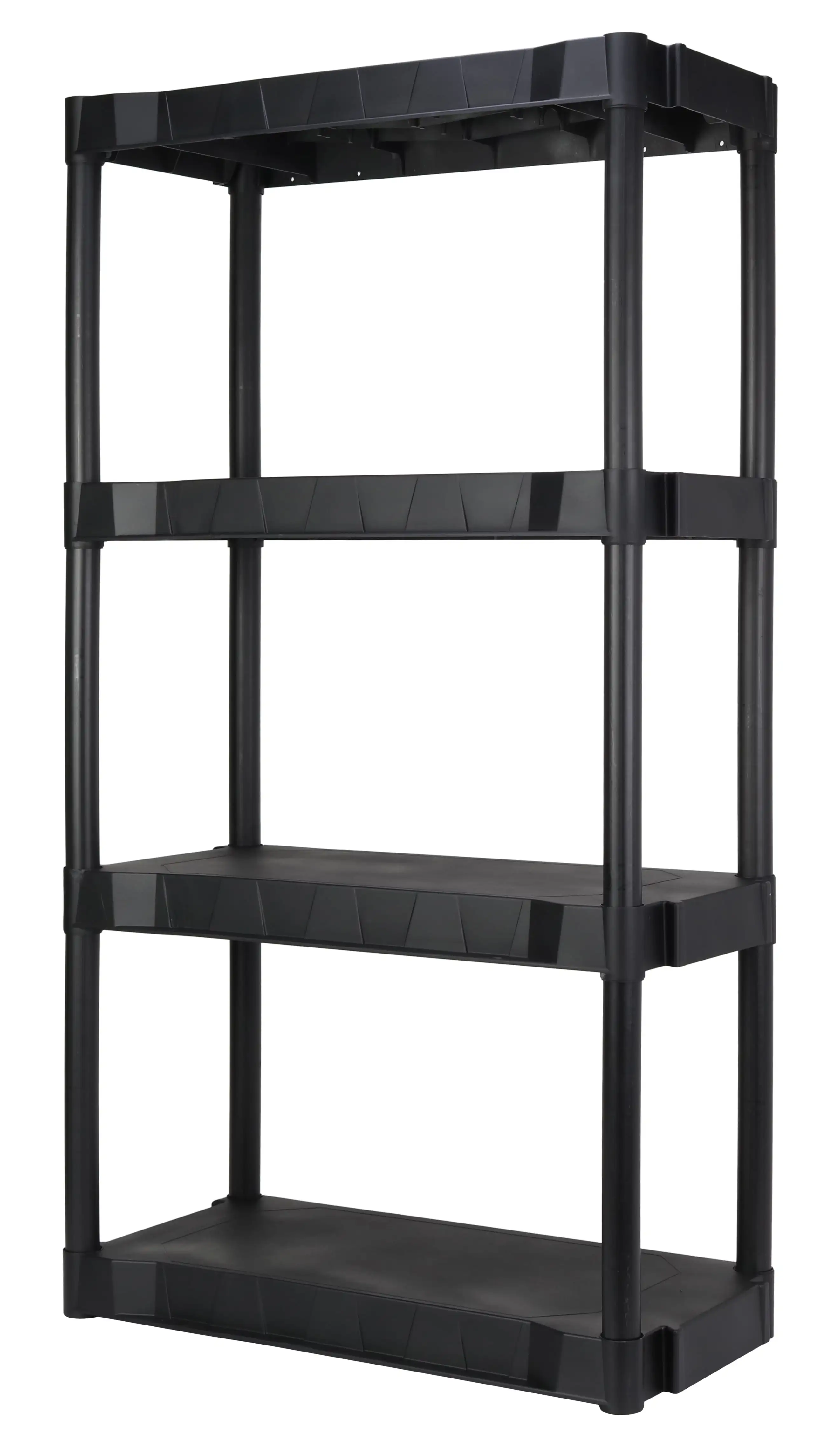 

Hyper Tough Black Plastic 4-Tier 56.2" H x 30"" W x 13.8" D, 280lb Total Capacity