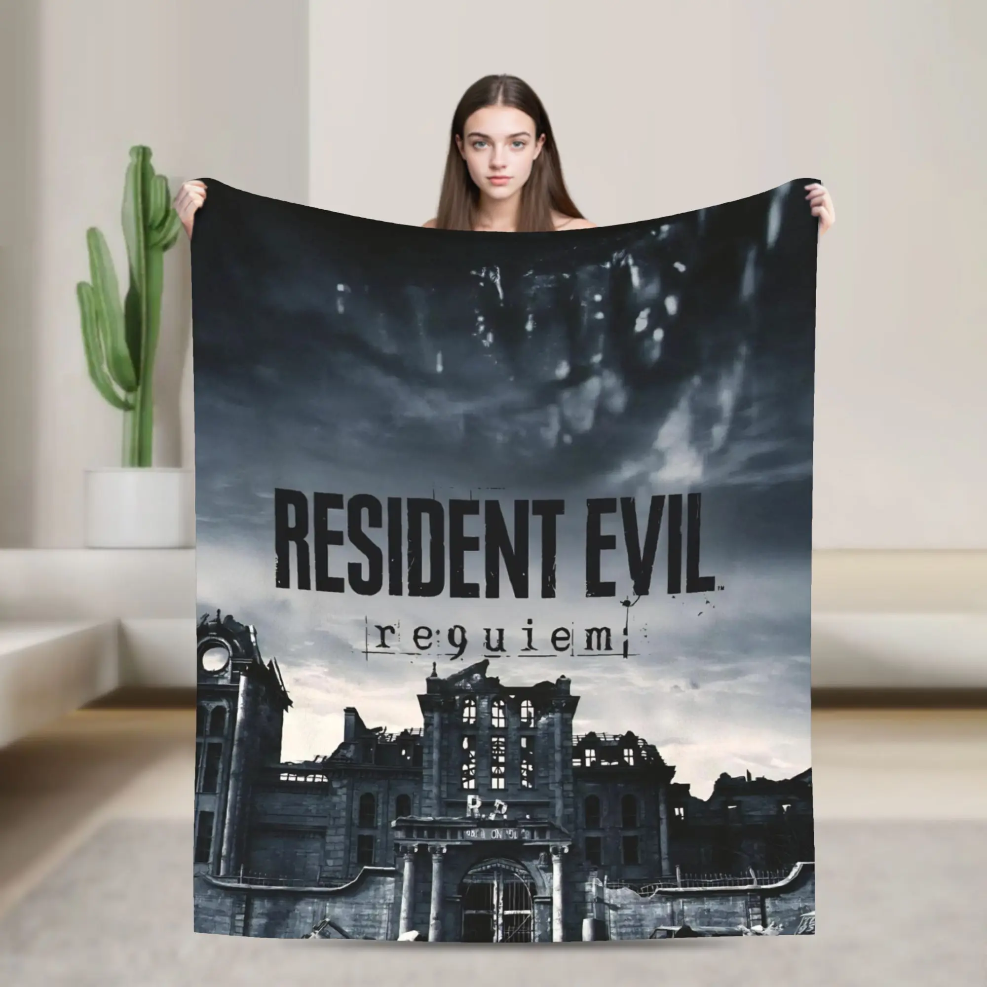 Residents Evils 9 Requiem Game Leon Accessories Blanket Cozy Soft Throw Blankets for Living Room Multiple Sizes Bedding Throws