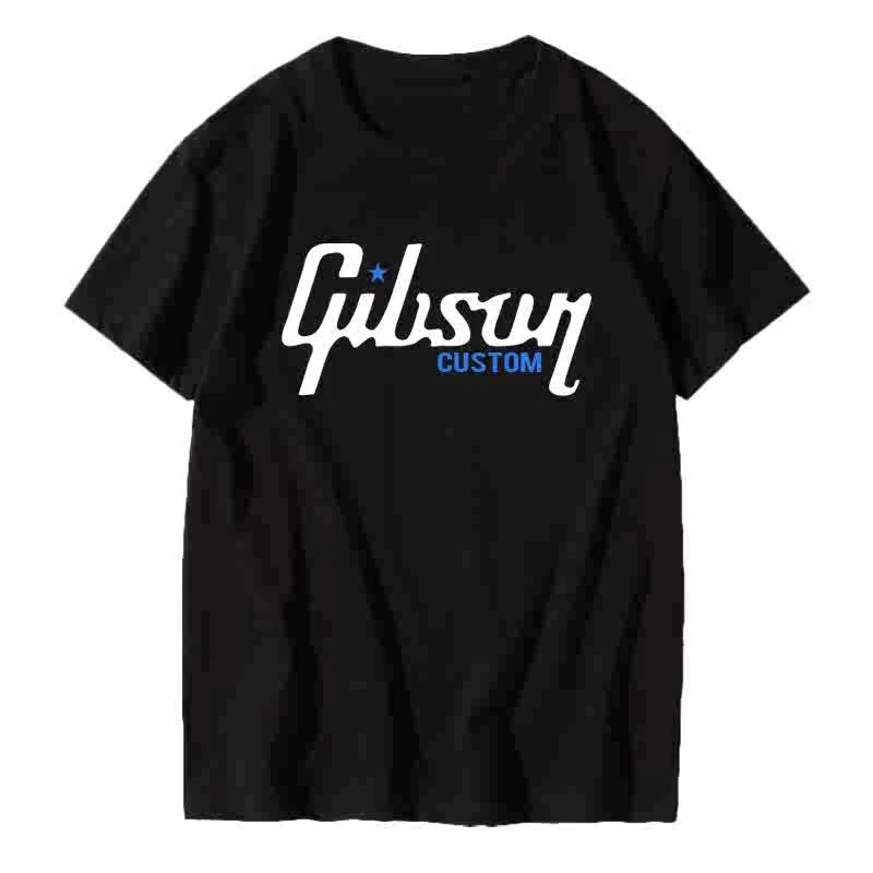 American Gibson Gibson Guitar Big G Rock Band Music Women Cotton Half Sleeve Clothes Short Sleeve T-Shirt