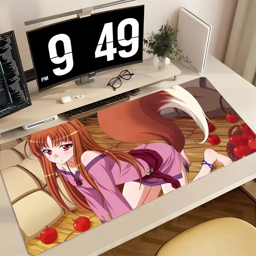 mouse-pad-grande-para-jogos-anime-spice-and-wolf-com-borda-costurada-e-espessa-para-teclado-e-mesa-de-computador