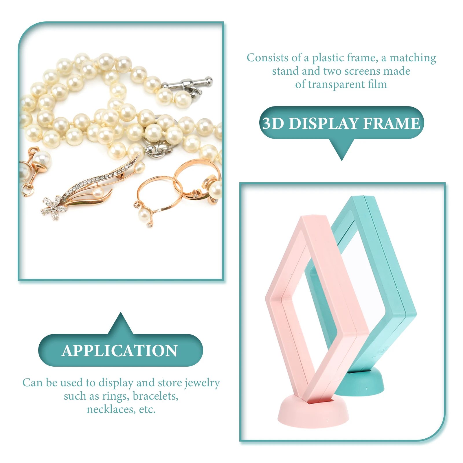 

Jewelry Display Frame Stand Ring Case Floating Holder Jewellery Boxes Cases Frames Transparent