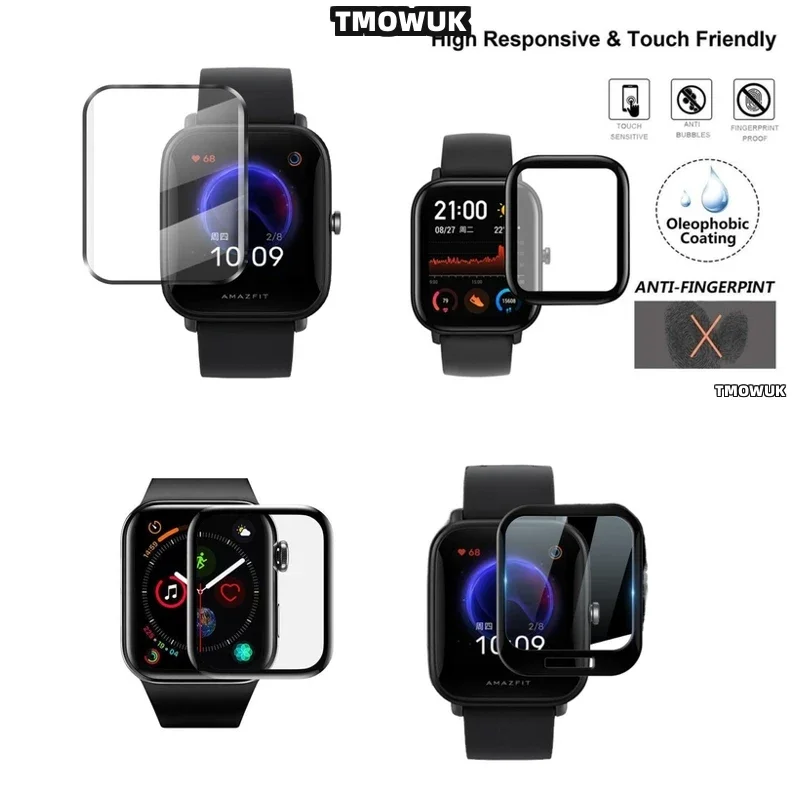 Rounded Edges Film For Amazfit BIP 3 5 6 U Pro Active Unity GTS 2E 2 3 4 MINI, Safe Handling.