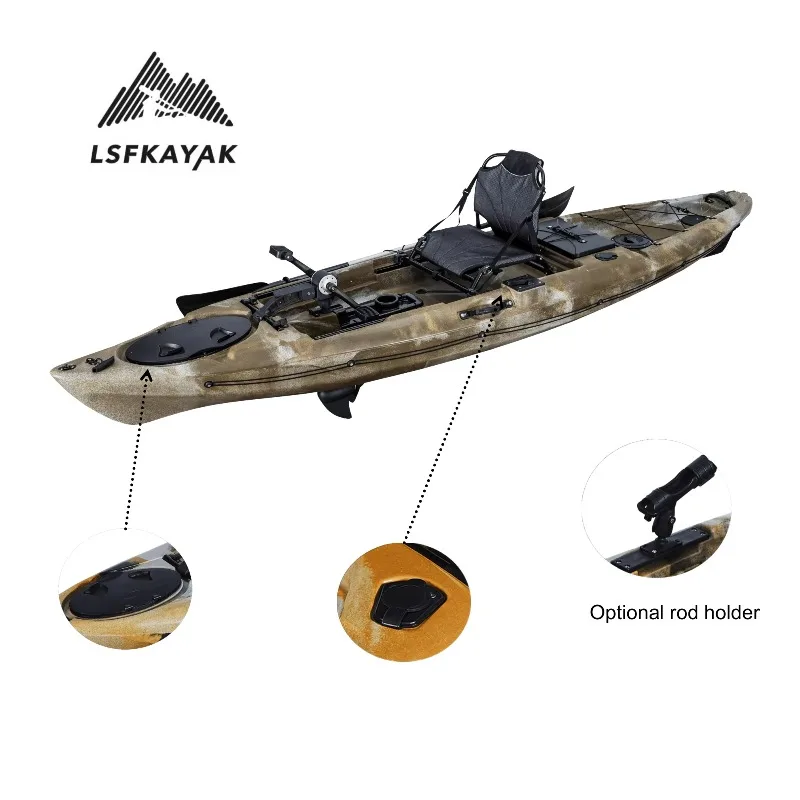 Mirage Propel 12ft Stable Pedal Drive Fishing Kayak HDPE Kayak With Propeller Drive For Single Sea Fishing 160kg Capacity