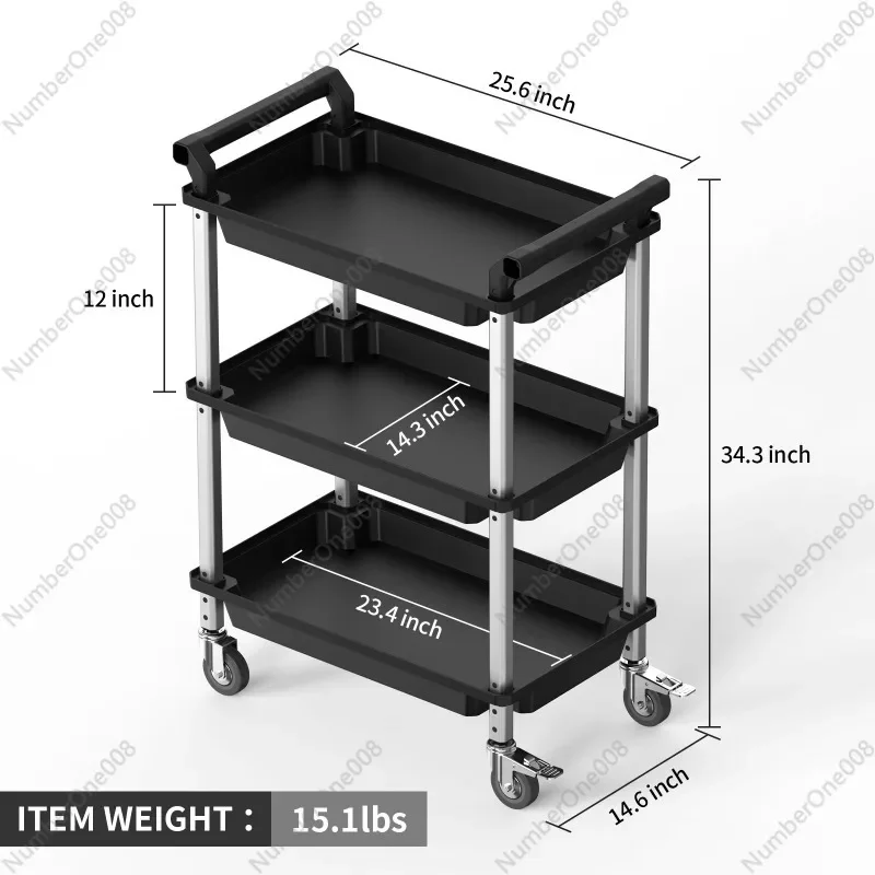 3 Tier Rolling Cart Multi Function Mobile Storage Cart Layered Organizer with Wheels