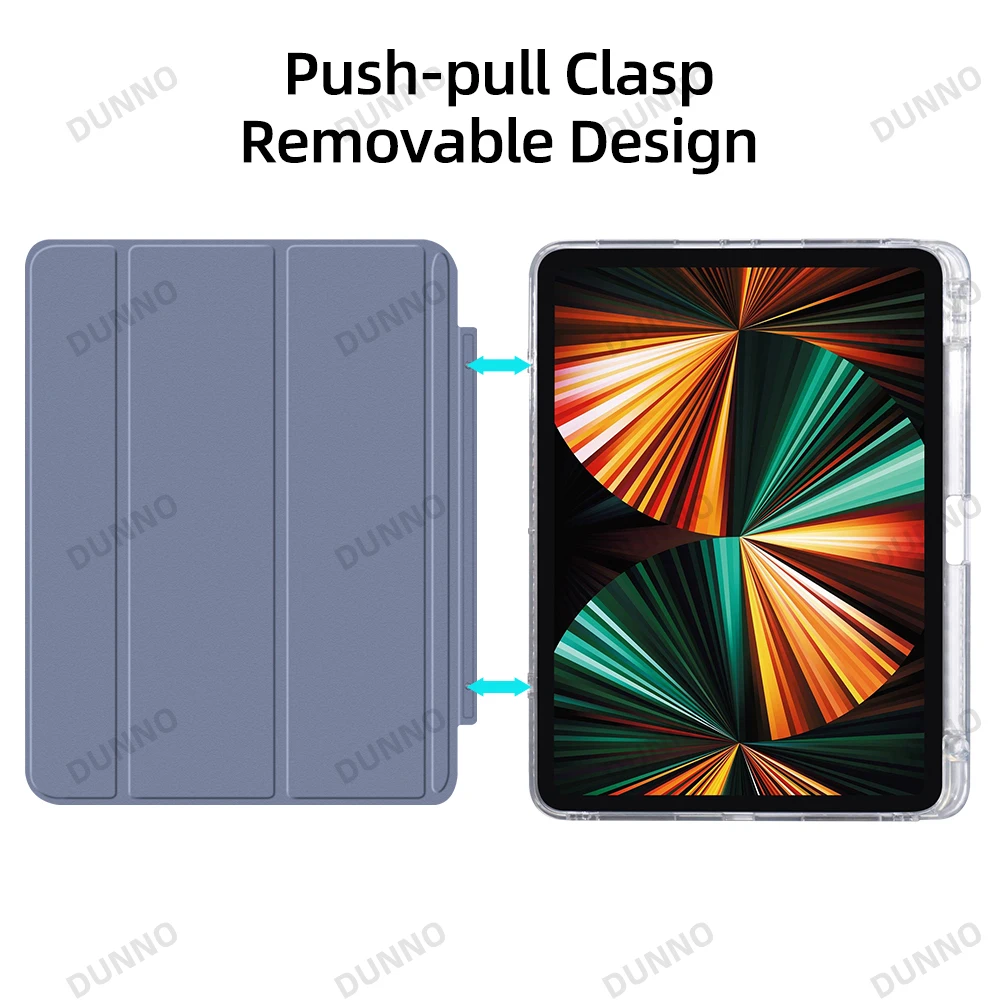 Case For iPad Pro 11 For iPad 7 8 9th 10.2 10th Air 4 5 10.9 Pro 12.9 Air 3 Pro 10.5 5/6th Pro 9.7 Clasp Removable Design Cover