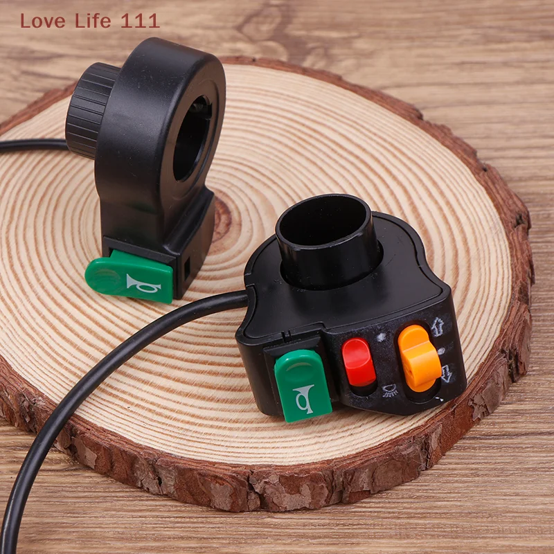 New 3 In1 Electric Bicycle Scooter Motorcycle Handle Switch Plastic Headlight Horn Turn Signal Switch Button E-bikes Accessories