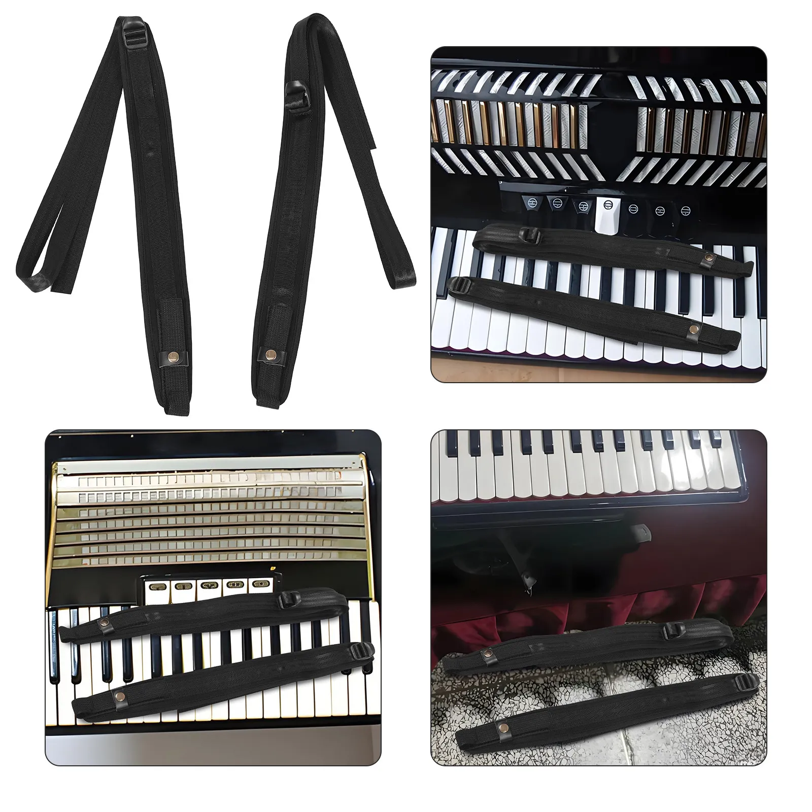 1 Par de Correas de Nailon Universales para Acordeón, Arnés de Hombro Ajustable y Cómodo para Bajo, Concertina, Acordeones, Soporte para Músicos