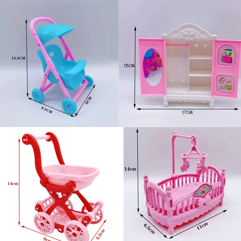 

1:12 кукольный домик, миниатюрные предметы, детская коляска, шкаф, кровать, корзина для покупок, кукольная мебель для мини-куклы, милые аксессуары, детские игрушки