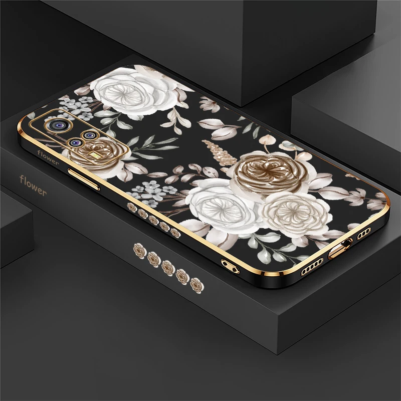 Для Vivo Y3 Y03T Y02S Y02 Y01 Y15 Y15A Y15S Y9S Y5S Y12 Y12i Y11S Y11 Чехол для телефона с цветочным принтом Роскошный противоударный чехол
