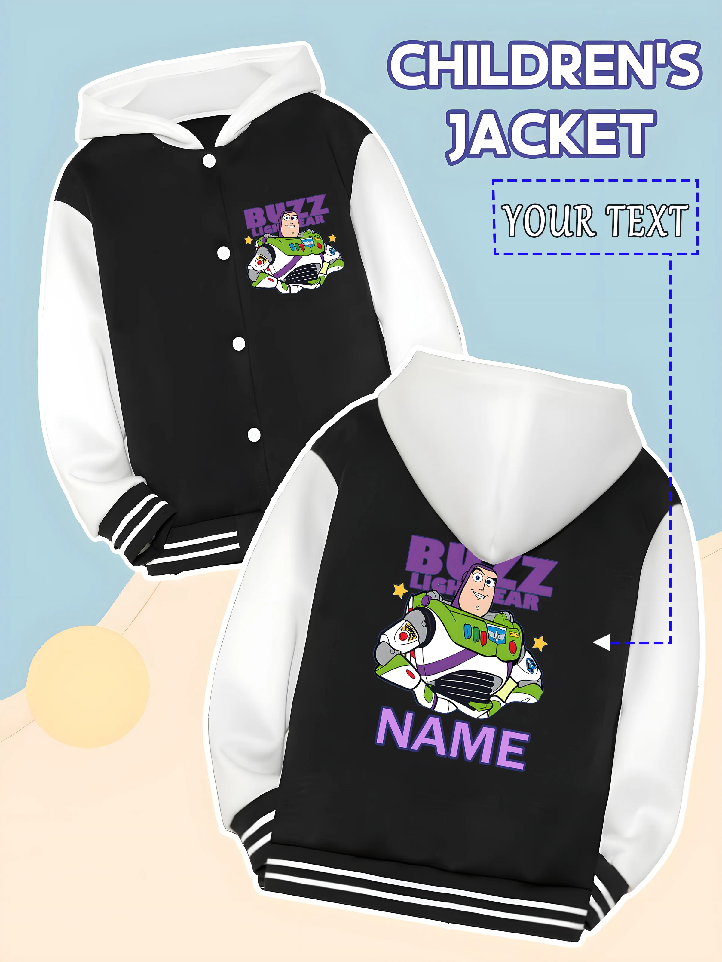 

MINISO Disney Boys Baseball Jacket - Buzz Lightyear Space Adventure Print Ignites a passion for exploration. Perfect for outdoor