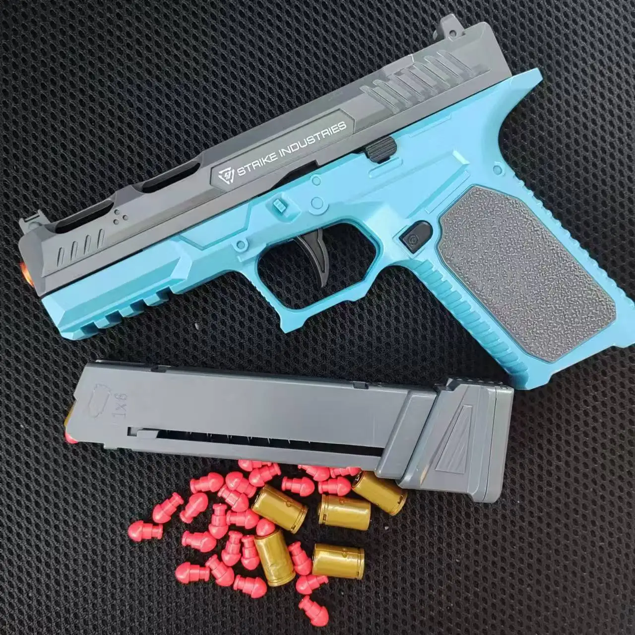 男の子用の連続射撃玩具銃,エアソフトピストル,空のランチャー,シェルイジェクト,大人へのクリスマスプレゼント,sign17