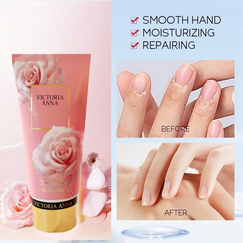 VICTORIA ANNA Floral Hand Cream Lotion For Women Hydrating Moisturizing Anti-chapping Smooth Skin Perfumed Hand Care 75ML