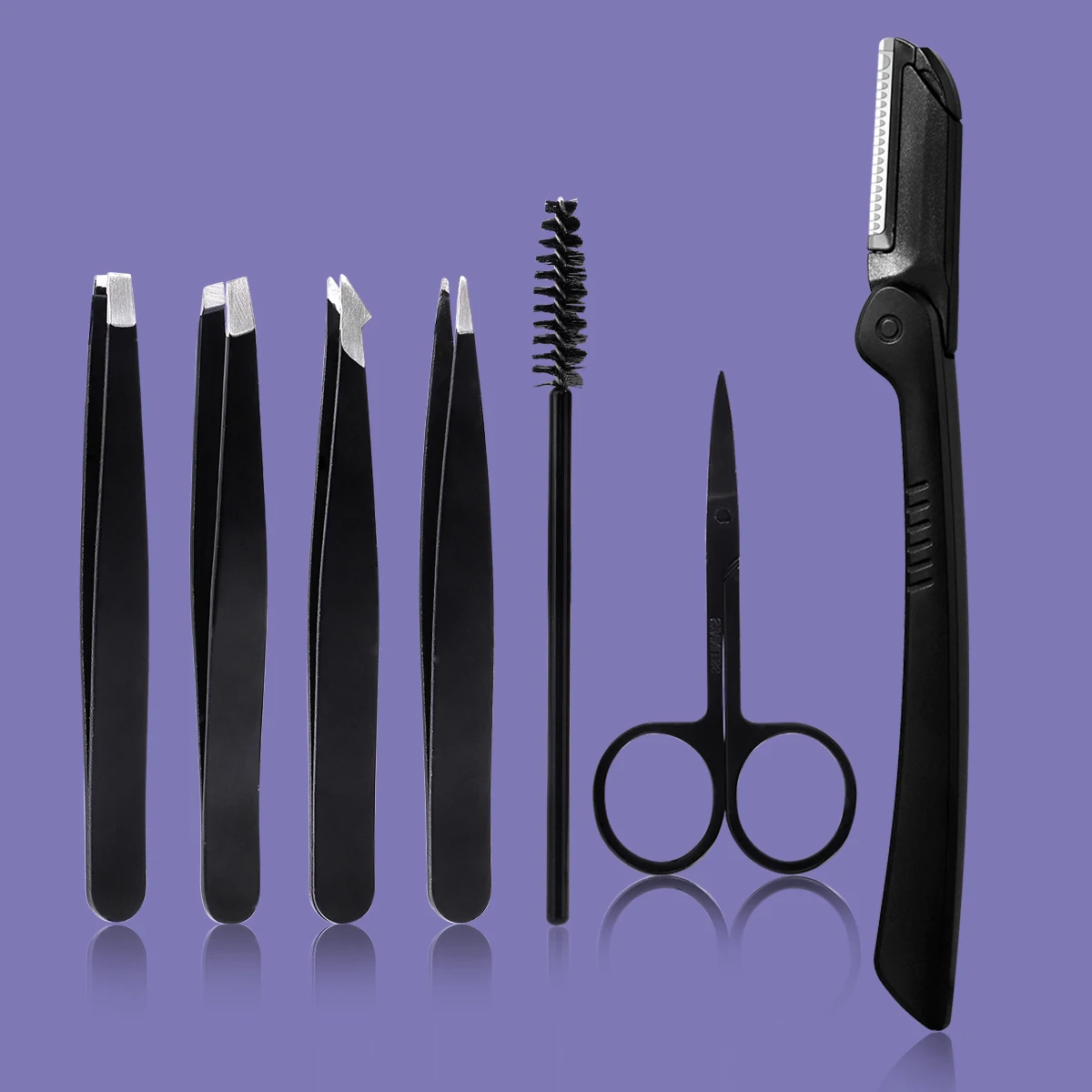 4/5/7/8-teiliges Wimpern-Werkzeug-Set, Augenbrauen-Trimmer aus Edelstahl, Augenbrauen-Trimmer und Haarentferner, geeignet für Männer und Frauen. – Detail 13