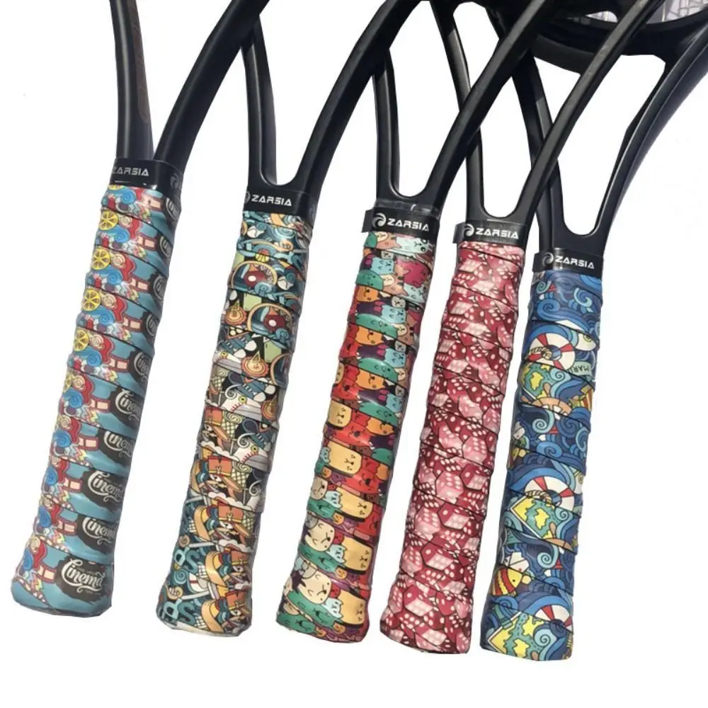 Sticky Grip Sweat Band Skidproof 3D Printing Fishing Rod Grip Cover Bright Color Cute Handle Grip Tape Badminton Racket