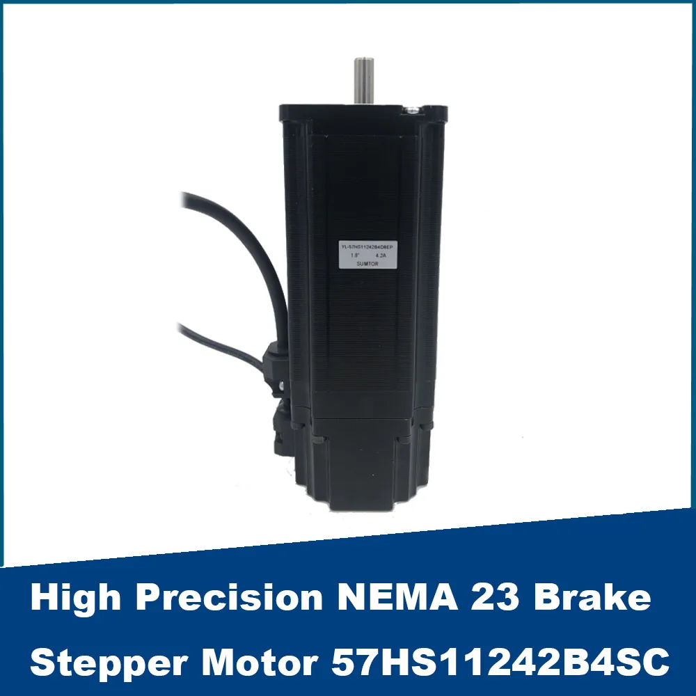 High Precision NEMA 23 Brake Stepper Motor with 24V DC 2N Brake Body Length 112mm Frame 57mm