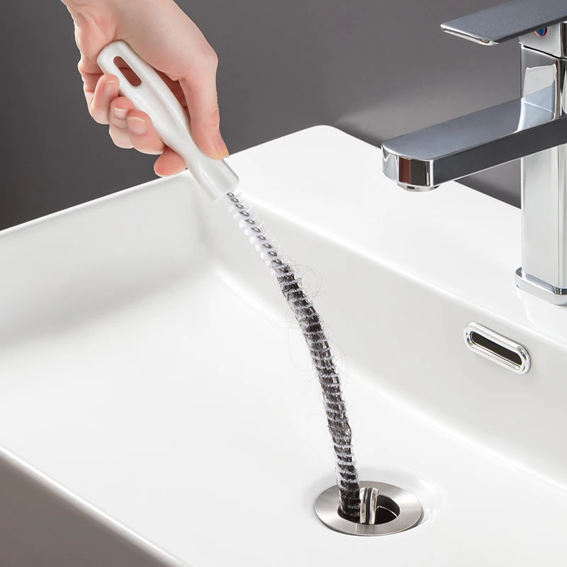 Household Multifunctional Pipe Unblocker Sewer Hair Cleaner Wash Basin Vegetable Sink Pipe Stain Unblocker Cleaning Brush