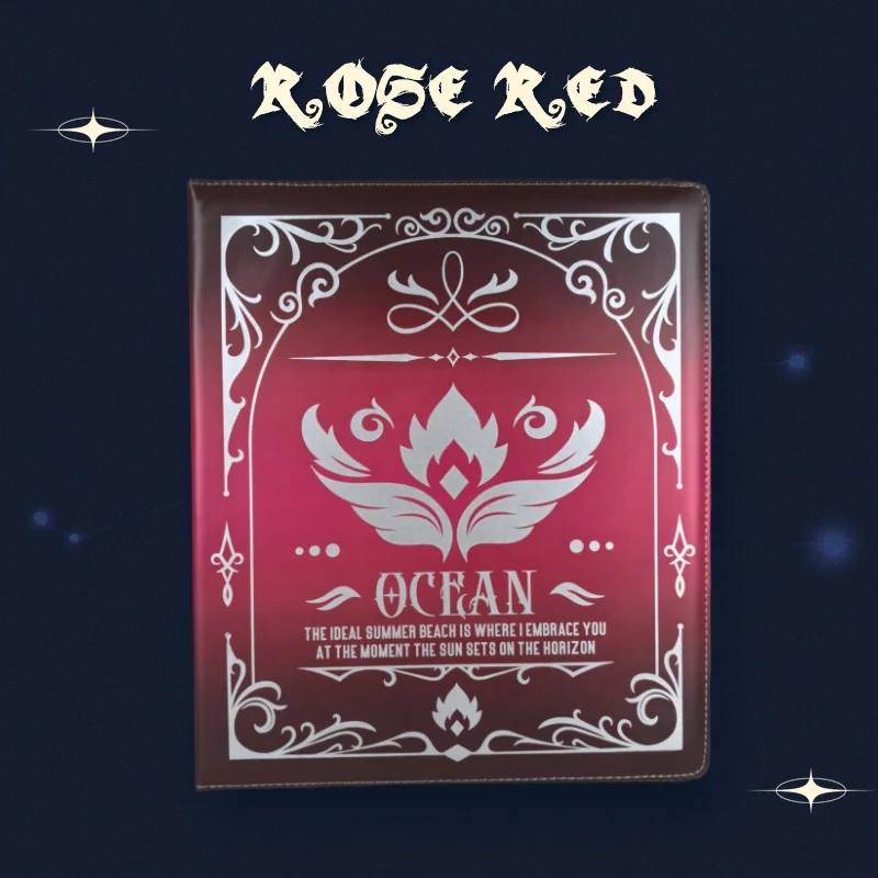 A4 Love and Deep Space Card Binder Waterproof PU Leather Refillable Scrapbook for Holographic Tickets & Anime Merch Collecting