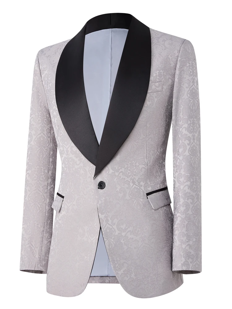 Moda única peça superior terno masculino jaqueta esportiva xale único botão fino ajuste manga comprida jaqueta tailcoat festa din