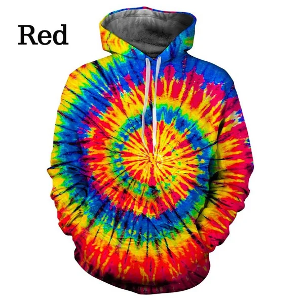 Men's and Women's Tie-dye Pattern 3D Printing Hoodies Geometric Colorful Casual Street Dizzy Hypnotic Pullover Hoodie