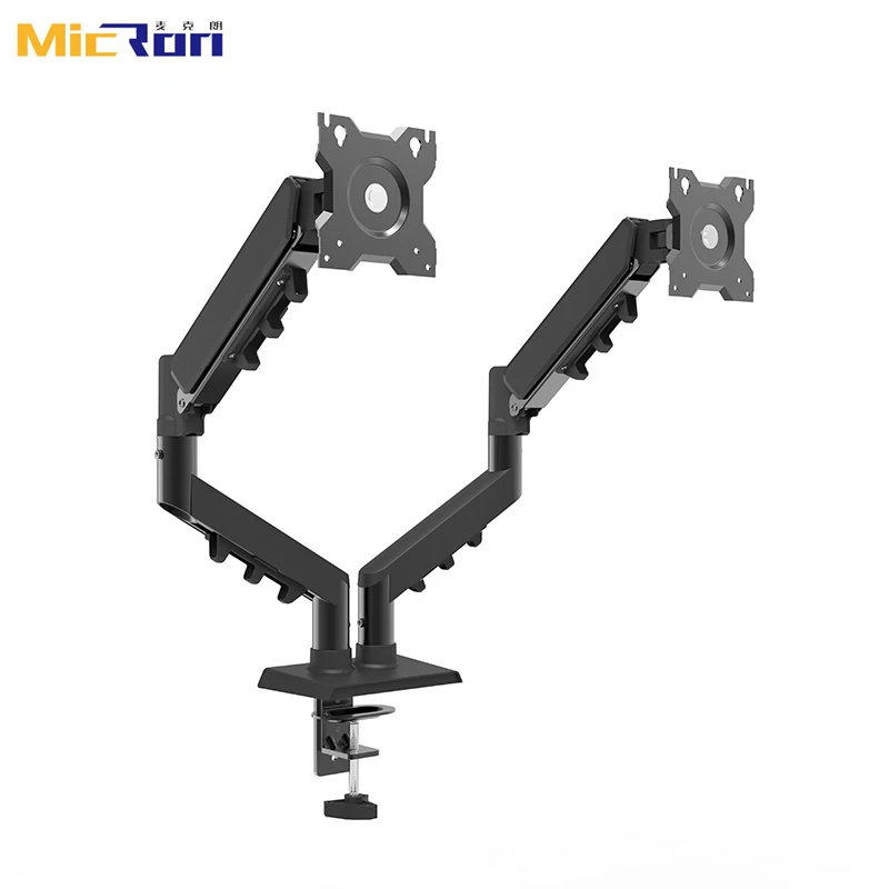 

Factory Wholesale Gas Spring Gaming Monitor Stand Adjustable Dual Monitor Arms Dest Mount
