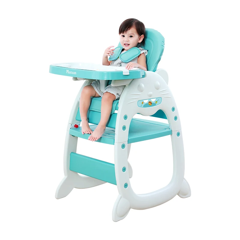 Montasen Baby High Feeding Chair Multifunctional Study Desk and Chair Plastic 3 in 1 Feeding Chair