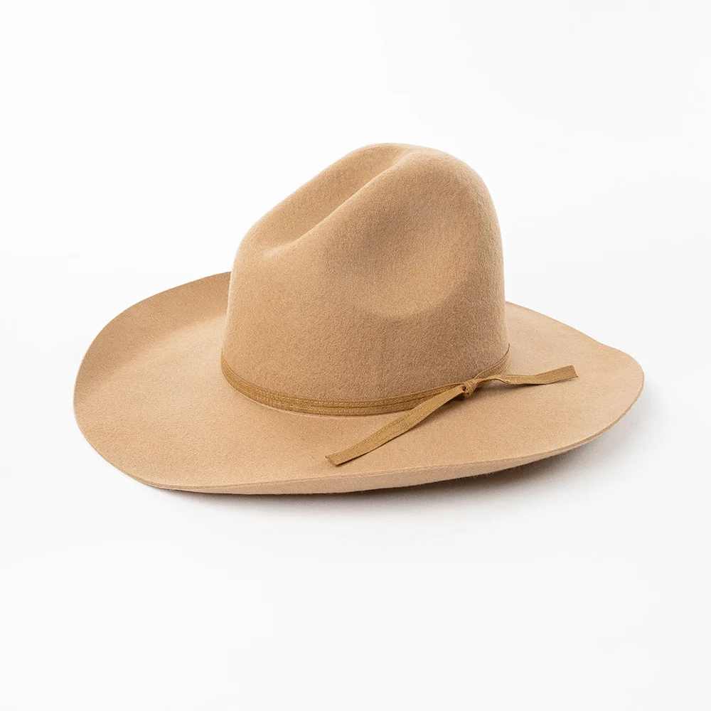 

Модная ретро лента с галстуком, шерстяная ковбойская шляпа с большими полями, уличная теплая фетровая шляпа с солнцезащитным козырьком, модная