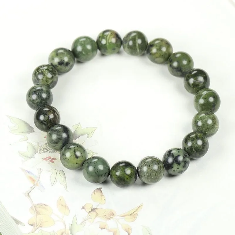 

Tibetan Jade Medicine King Stone Bracelet, Men's and Women's Round Bead Bracelet, Couple's Jewelry New