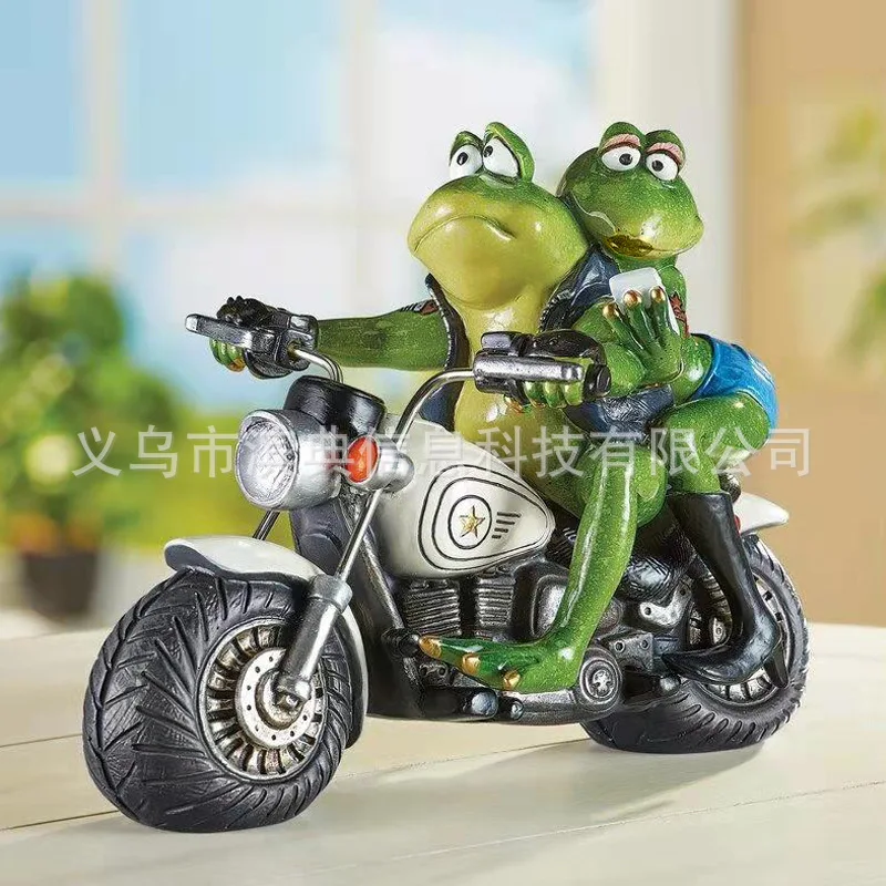 Nordic Abstract Light Motorcycle Resin Craft Ornaments Cartoon Animal Cowboy Frog Sculpture Birthday Gift Countertop Decoration