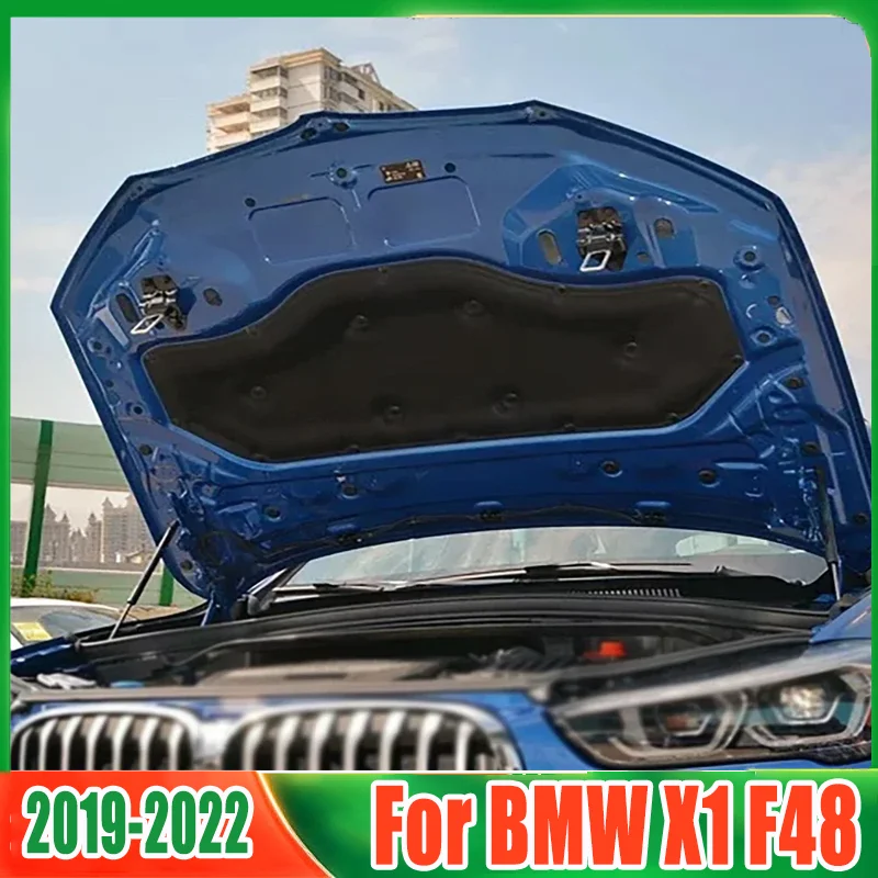 bmw-x1-f48-2019-2022用-断熱パッド-フロントエンジンフード-サウンドヒートマット-フォームコットン-防音綿-バックル付き