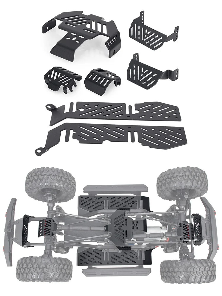 Protection d'armure de châssis en métal, plaque antidérapante, protecteur de batterie d'essieu pour voiture sur chenilles 1/10 RC Traxxas Trx4 Bronco Defender G500 K5