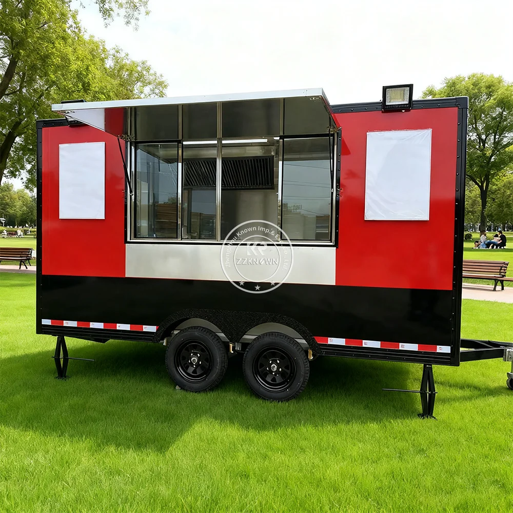 

Customzied Food Truck Trailer with Full Kitchen Tent Caravan High Quality Food Truck Taco Crepe Pizza Cart