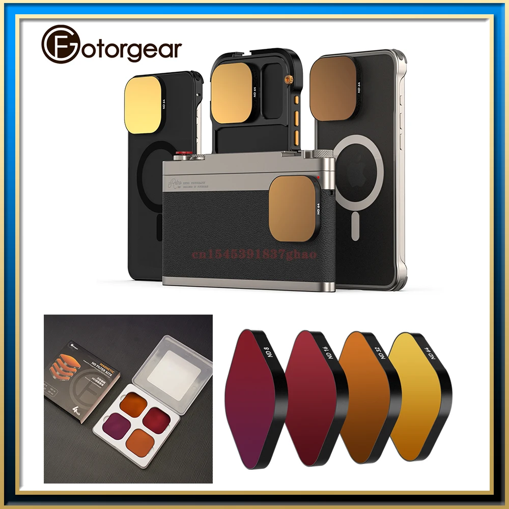 Fotorgear Square Magnetic ND Filter Kit ND8/16/32/64 für Fotorgear iPhone Serie Cage Metal Phone