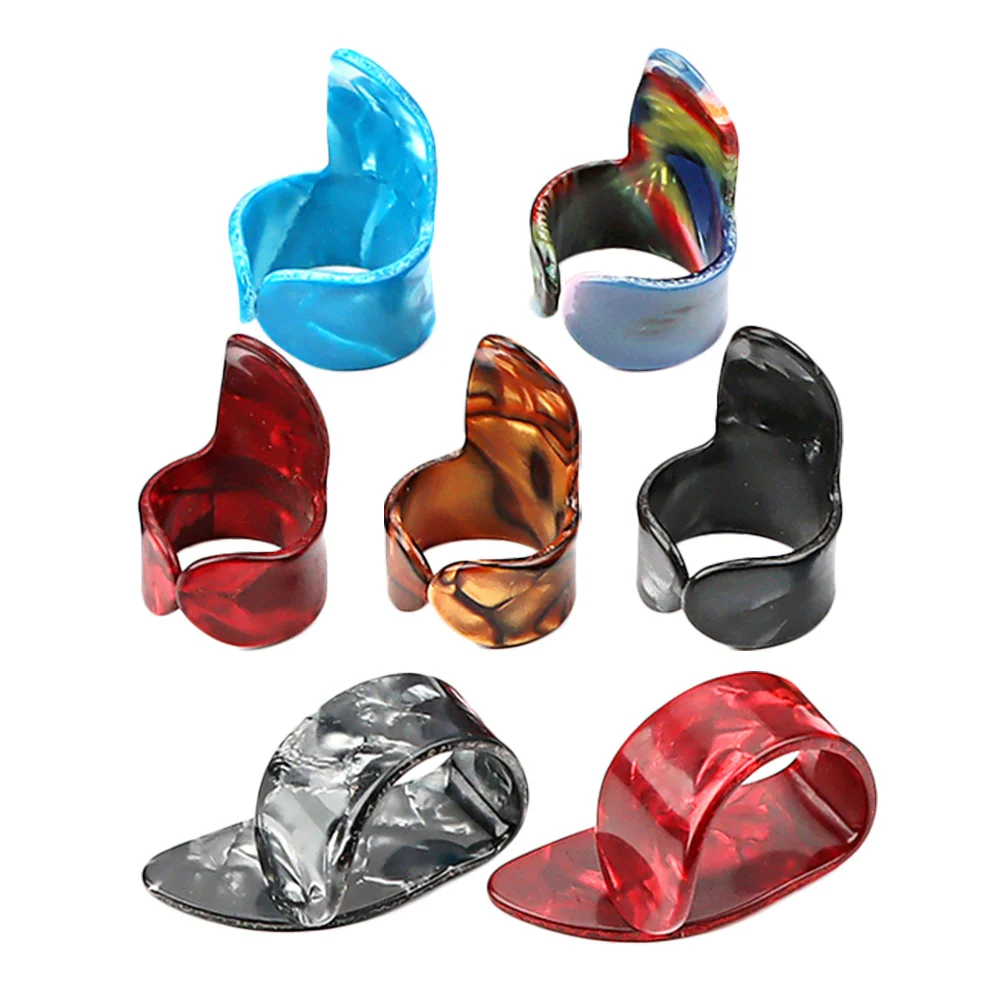 

7Pcs Multifunctional Finger Picks Set Plastic Guitar Thumb Picks for Acoustic Electric Classical Guitars Finger Protector