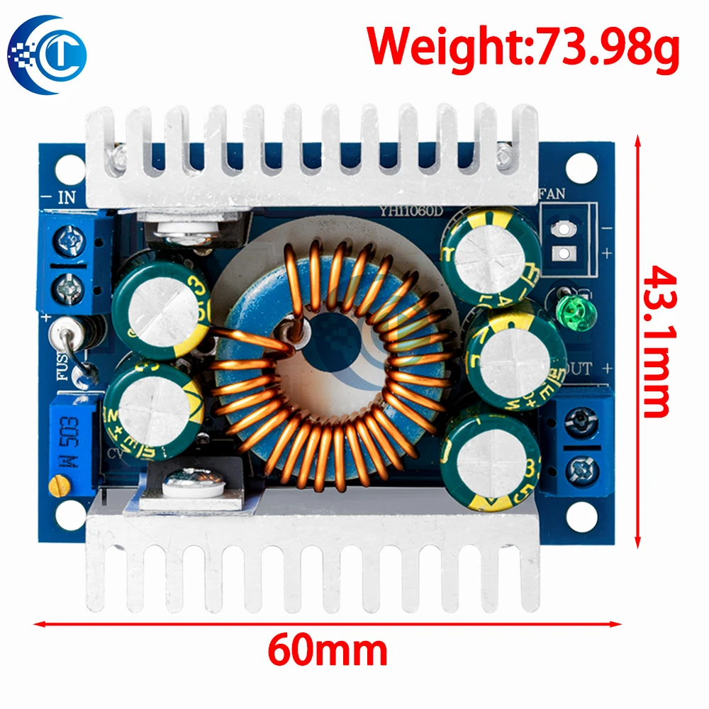 Modul Step-Down DC-DC Daya Tinggi Riak Rendah: Arus Dapat Disesuaikan 12A, Efisiensi 95% – Ideal untuk Sistem Daya Mobil