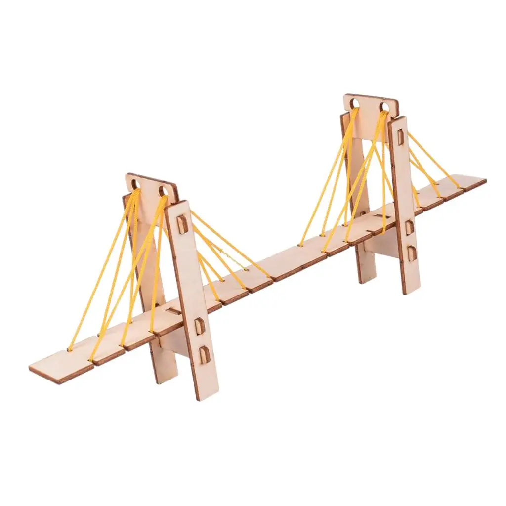 

Early Education Intelligence Cable Stayed Bridge Wooden Model Scientific Experiment Set for Kids
