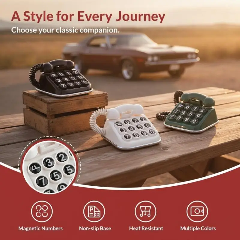 Vintage Temporary Parking Phone Number Plate Creative Car Relocation Telephone Sign Auto Interior Decor Accessory Gift Owners