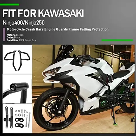 Kawasakis Ninja400 Ninja250 2018-23 واقي مصد الدراجة النارية الطريق السريع حيلة قفص تحطم بار محرك الحرس الجانب الإطار السقوط #5