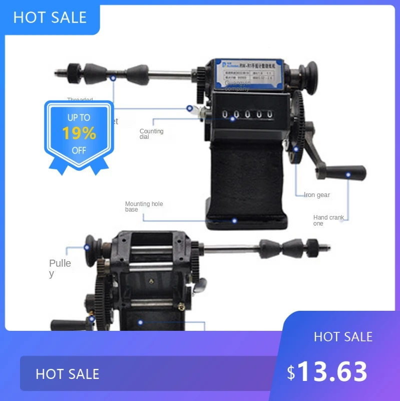 

0729Низкая цена RW-1 Ручная намоточная машина двойного назначения Ручная намоточная машина для подсчета катушек Намоточное устройство 0-9999 Отчетчик