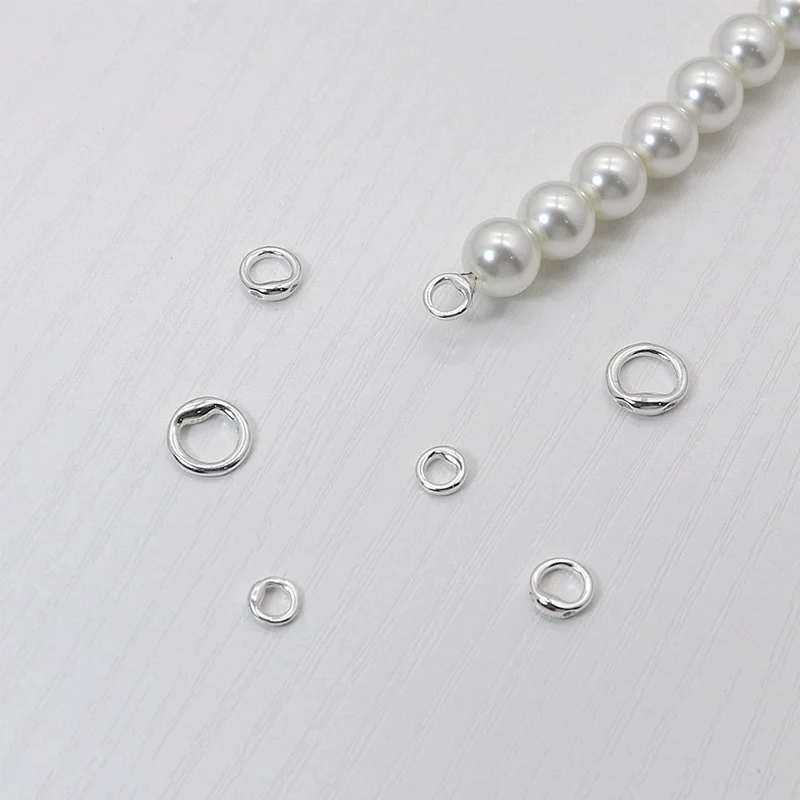 1PCS Solid S925 Sterling Silver Hidden Wire Ring Closed Loop Bracelet Closing for DIY Jewelry Making Clasp  Accessories