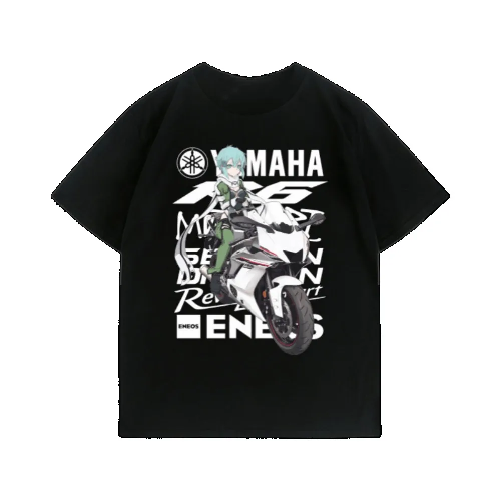 

Yamaha R6 Motorcycle Two-dimensional Joint Tide Brand Pure Cotton T-shirt Printed Men's and Women's Same Short-sleeved Top
