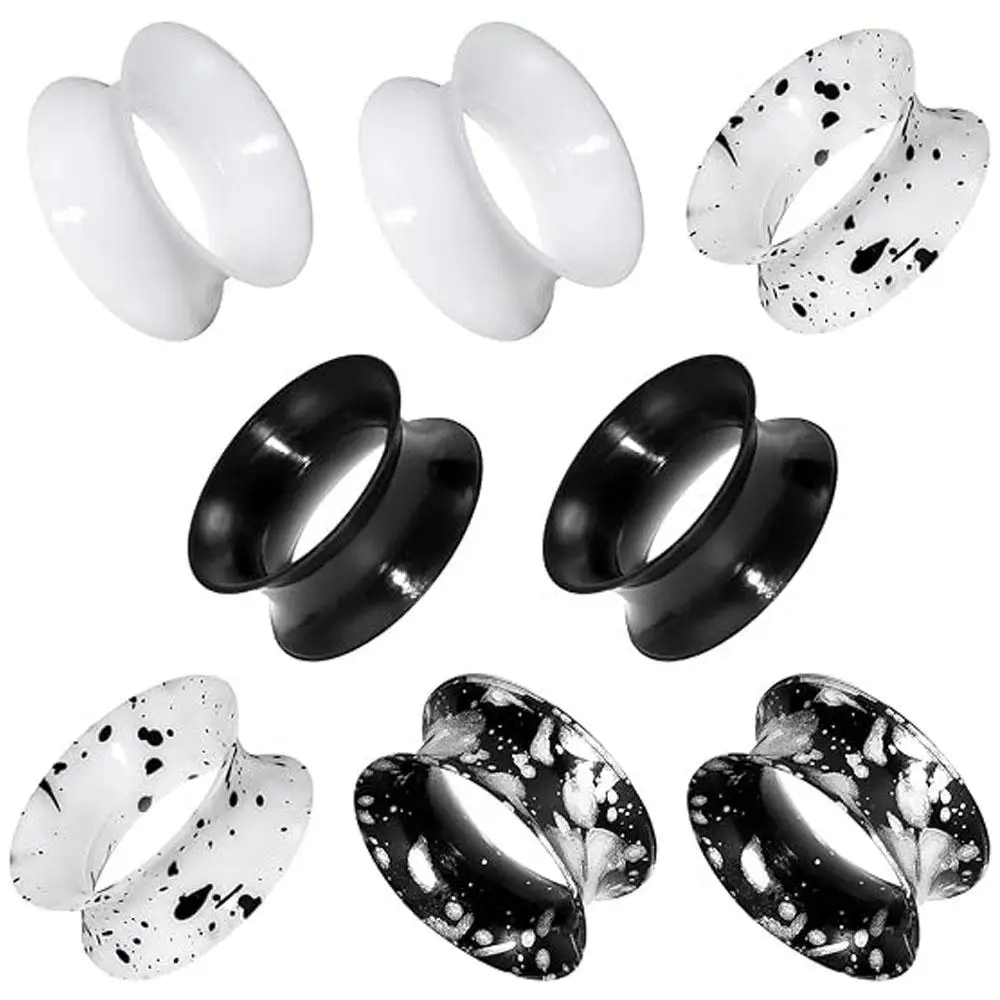 4Pairs Thin Silicone Flexible Ear Tunnels Plugs Soft Silicone Double Flared Flesh Stretchers Expander Ear Tunnels Jewelry Men