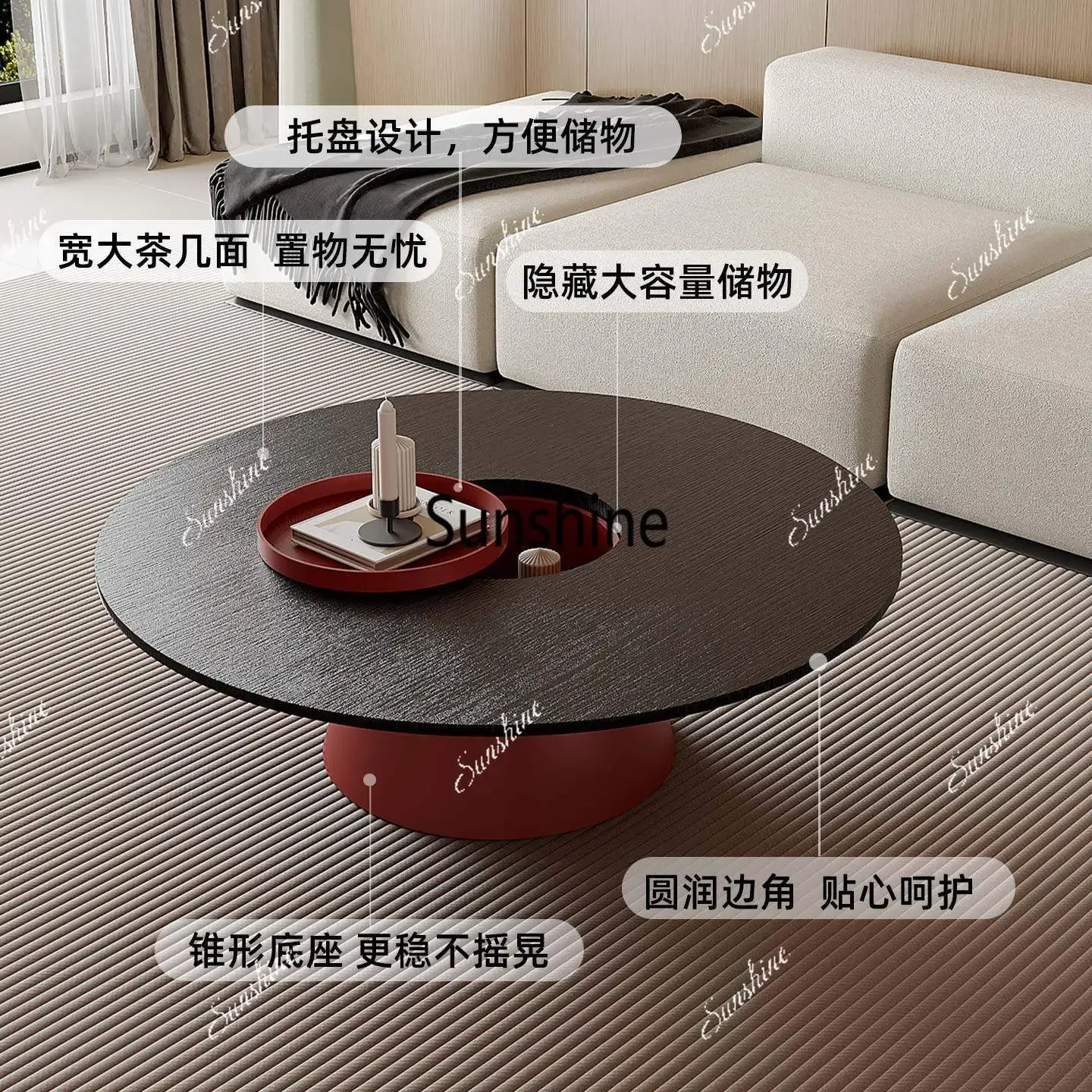 Minimalist solid wood living room home light luxury high-end coffee table tableT*