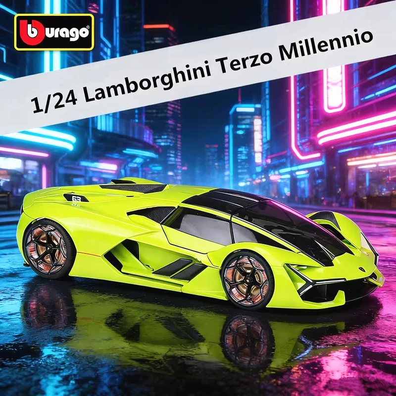 

Масштабная модель автомобиля Bburago Lamborghini Terzo Millennio Concept 1:24, литая металлическая игрушка, имитация спортивного автомобиля, подарок для детей