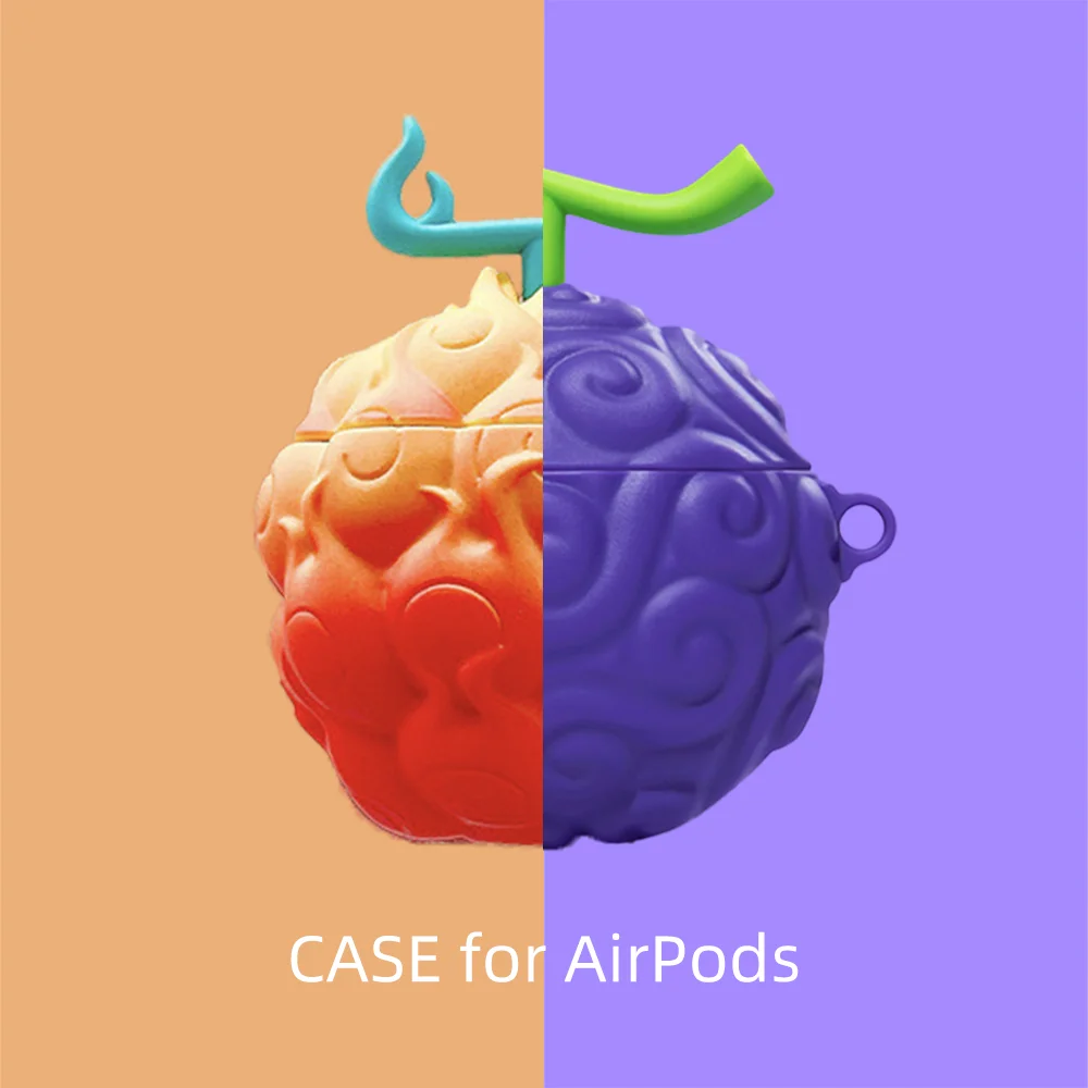

Purple Red Devil Fruit for AirPods Pro 1/2/3 Pro 2 for Apple Bluetooth Wireless Earphone Case Creative Silicone Cover Compatible