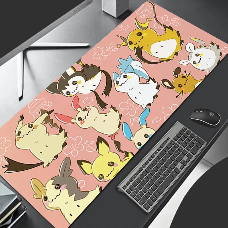 

High Quality PU Leather Mouse Pad Anime Pikachu Gaming Keyboard Pad Mousepad Pokemon Mimikyu Mouse Pads Laptop Extended Desk Mat