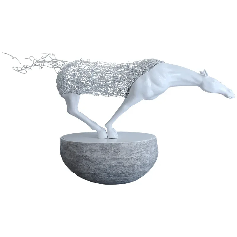 Abstract Animal Sculpture Horse Head Art Decoration for Large Floor to Floor Sales Offices, Shopping Mall Halls