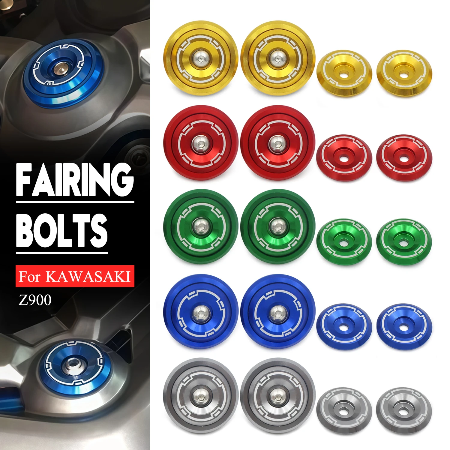 

Accessories Moto For Kawasaki Z900 Z 900 2017 2018 2020 2019 Aluminum Frame Hole Cap Cover With Screws Fairing Guard